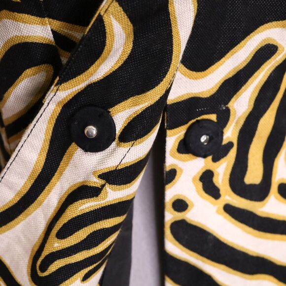 Metro Style Jacket Womens 6 Animal Print Linen Cotton Blend Snaps Lined Vintage - Picture 9 of 14